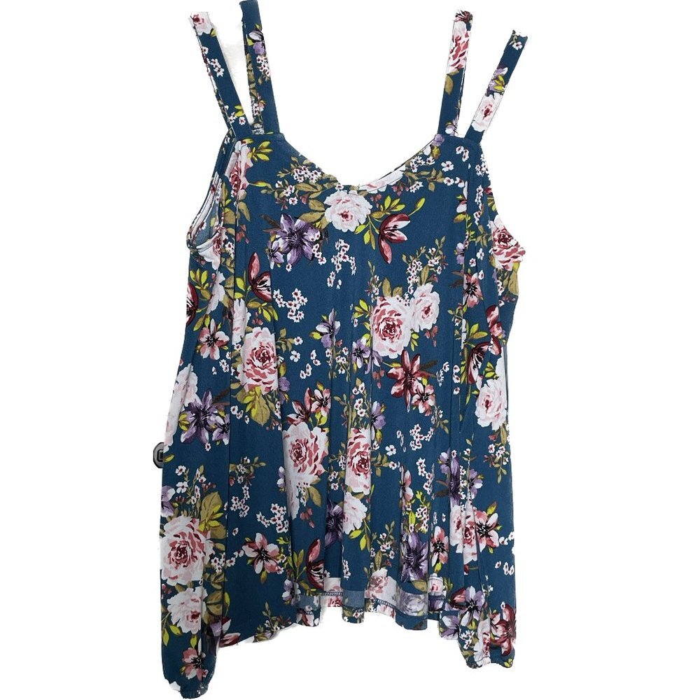 Torrid Floral Cold Shoulder Long Sleeve Packable Size OX